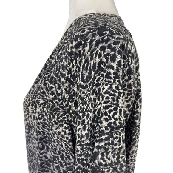 Joie XS Women's Fonda Gray Ombre Silk Leopard Print Dolman Sleeve Blouse Size XS - Picture 8 of 11